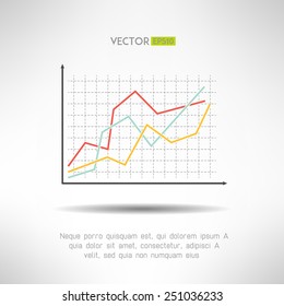 Icono de gráfico de finanzas económicas. Gráfico de diagrama de ventas de mercado para presentación. Vector