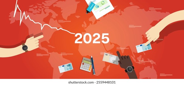 Economic financial downturn in 2025 chart down forecast crisis market crash prediction