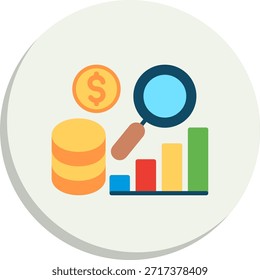 Icono de estilo de círculo plano económico