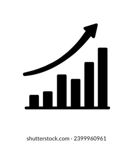 Economic fluctuations visual icon black flat style on white background. Vector illustration