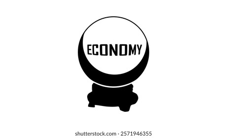 economic forecast, black isolated silhouette