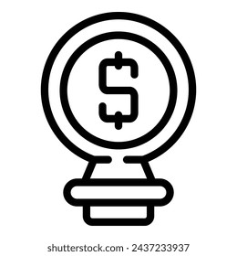 Vector de contorno de icono de ganancia económica. Beneficio de inversión. Crecimiento financiero empresarial