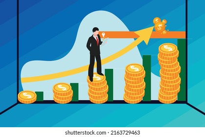 Economic Graph Analysis Vector Illustration Financial Stock Vector ...