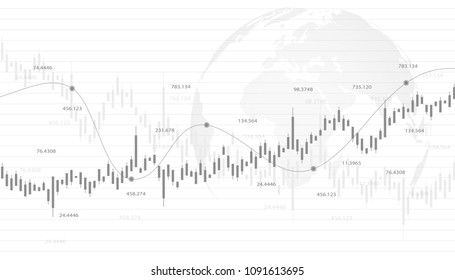 Economic graph with diagrams on the stock market. Abstract vector background for business and financial concepts and reports