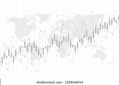 Economic graph with diagrams on the stock market. Abstract vector background for business and financial concepts and reports