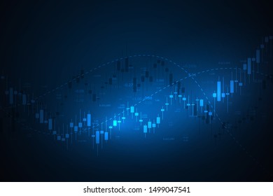 Economic graph with diagrams on the stock market, for business and financial concepts and reports. Japanese candles.Abstract vector background