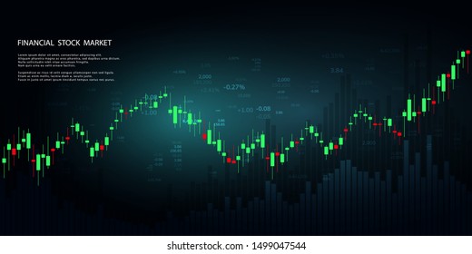 Economic graph with diagrams on the stock market, for business and financial concepts and reports. Japanese candles.Abstract vector background