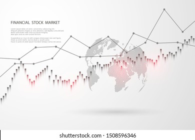 Economic graph with diagrams on the stock market, for business and financial concepts and reports.Stock market graph . Vector illustration