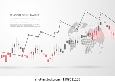 Economic graph with diagrams on the stock market, for business and financial concepts and reports.Stock market graph . Vector illustration