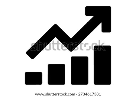 economic growth chart icon symbolizing progress and upward trend 