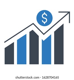Economic Growth Chart Vector Icon design