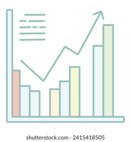 Diseño de iconos vectores de la gráfica de crecimiento económico. Icono de Estilo Glifo de Inversión y Crecimiento Empresarial. EPS 10