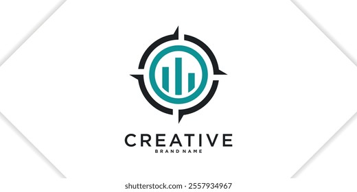 Economic growth graphic logo design with compass