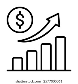 Economic Growth icon line vector illustration