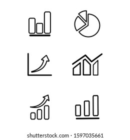 Economic growth icons, charts, balance sheets.