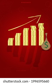 economic growth illustration vector background. illustration vector