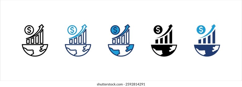 Economic Growth Multi Style Icon Set