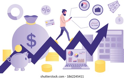 Economic growth through investment concept