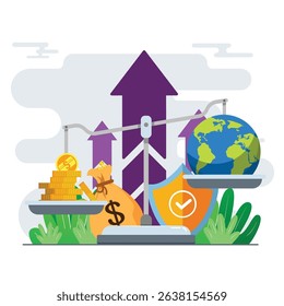 Economic Growth vs Global Impact Illustration