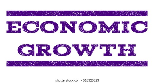 Economic Growth watermark stamp. Text tag between horizontal parallel lines with grunge design style. Rubber seal stamp with dirty texture. Vector indigo blue color ink imprint on a white background.