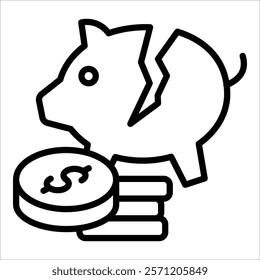 Economic Hardship Icon Element For Design