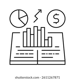 economic history line icon vector. economic history sign. isolated contour symbol black illustration