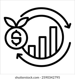 economic icon element in line style suitable for design