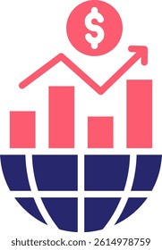 Economic Icon Fill Vector Illustration