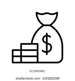 economic icon. Line Art Style Design Isolated On White Background