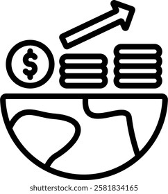 Economic Icon Outline Vector Illustration