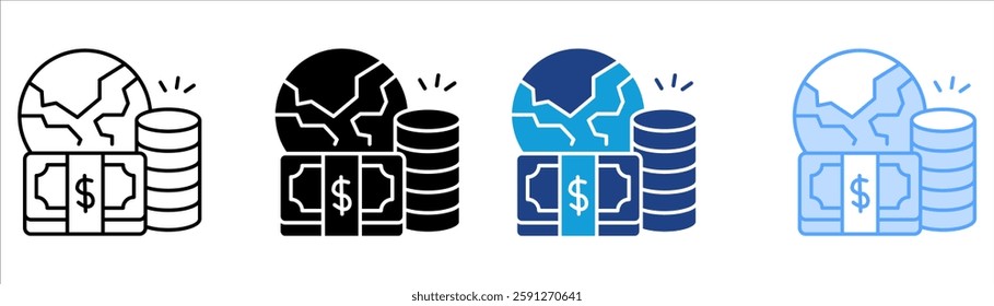 Economic Icon Set Multiple Style Collection