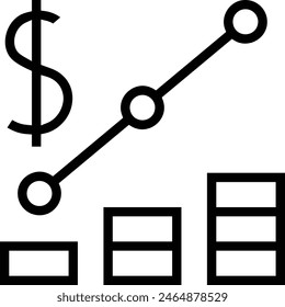 economic icon. Thin linear style design isolated on white background