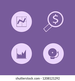 economic icon. economic vector icons set looking money, school bell and graph