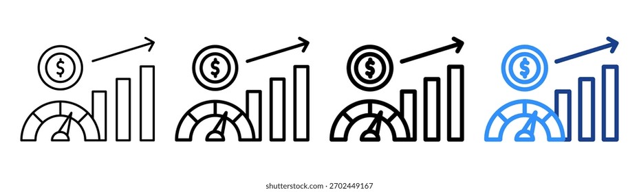 Ícone de Indicador Econômico Conjunto de Coleção de Outline Diferente