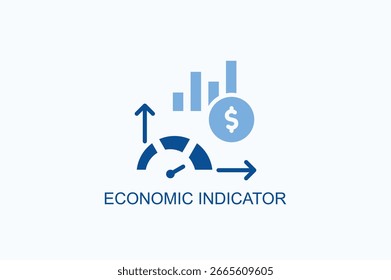 Economic Indicator Icon Or Logo Isolated Vector Illustration