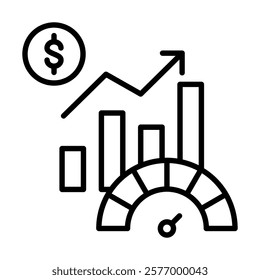 Economic Indicators icon line vector illustration