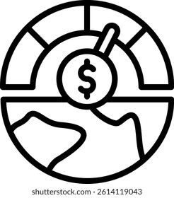 Economic Indicators Icon Outline Vector Illustration