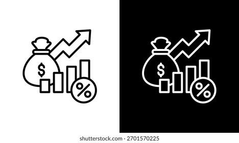 Indicadores econômicos com design de conjunto de ícones