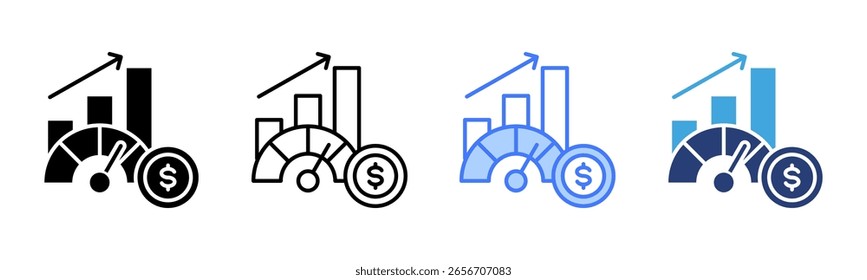 Coleção de vários estilos de folha de ícone de Indicadores Econômicos