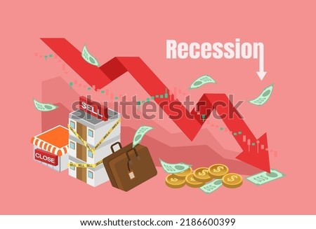 Economic Indicators of a Recession, Inflation, Stagflation, stock market crash.  Increasing prices, Rising cost of living, business go bankrupt, unemployment rate rises.