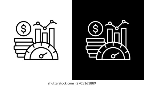 Indicadores Econômicos Branco Ícone Definir Design