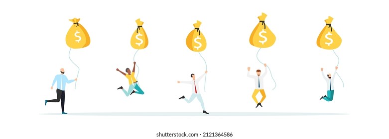 Desigualdad económica. brecha entre ricos y pobres. Ingresos injustos. La gente está en diferentes niveles financieros. Vector.
