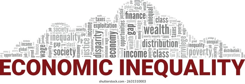 Economic Inequality word cloud conceptual design isolated on white background.