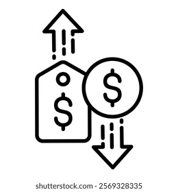 Economic Inflation Icon Element For Design