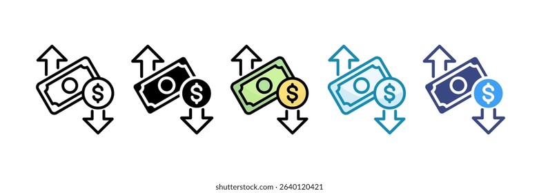 Economic Inflation Icon Set Multiple Style Collection