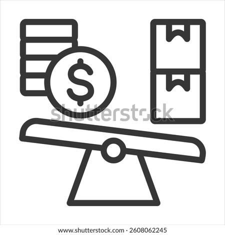Economic Instability Outline Icon Vector Illustration