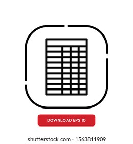 Economic instruments symbol, spreadsheets outline vector icon. Modern, simple flat vector illustration for web site or mobile app