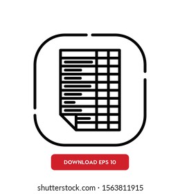 Economic instruments symbol, spreadsheets outline vector icon. Modern, simple flat vector illustration for web site or mobile app