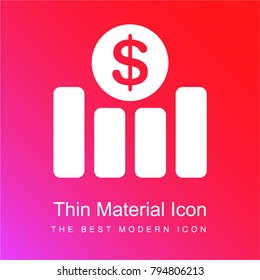 Economic investment red and pink gradient material white icon minimal design