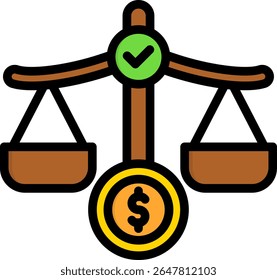 Economic Justice Icon Lineal Color Vector Illustration